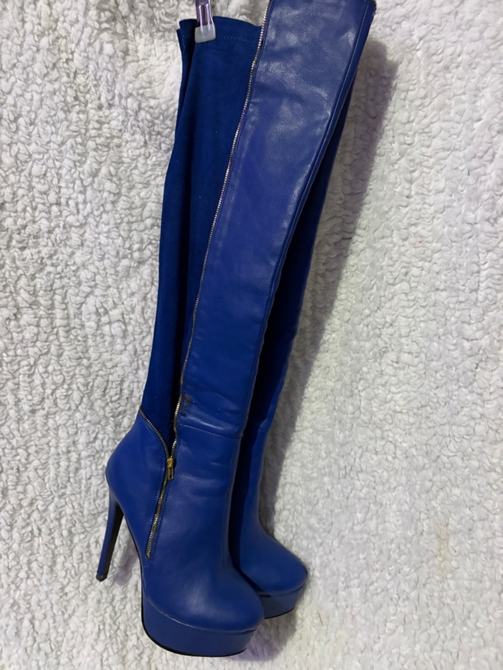 Women’s Over-the-Knee High Heel Boots in Royal Blue
